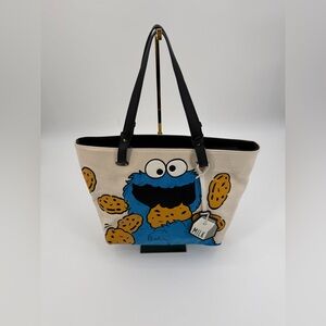 Loungefly  Sesame Street Cookie Monster Canvas Tote Bag | Large Graphic Shopper